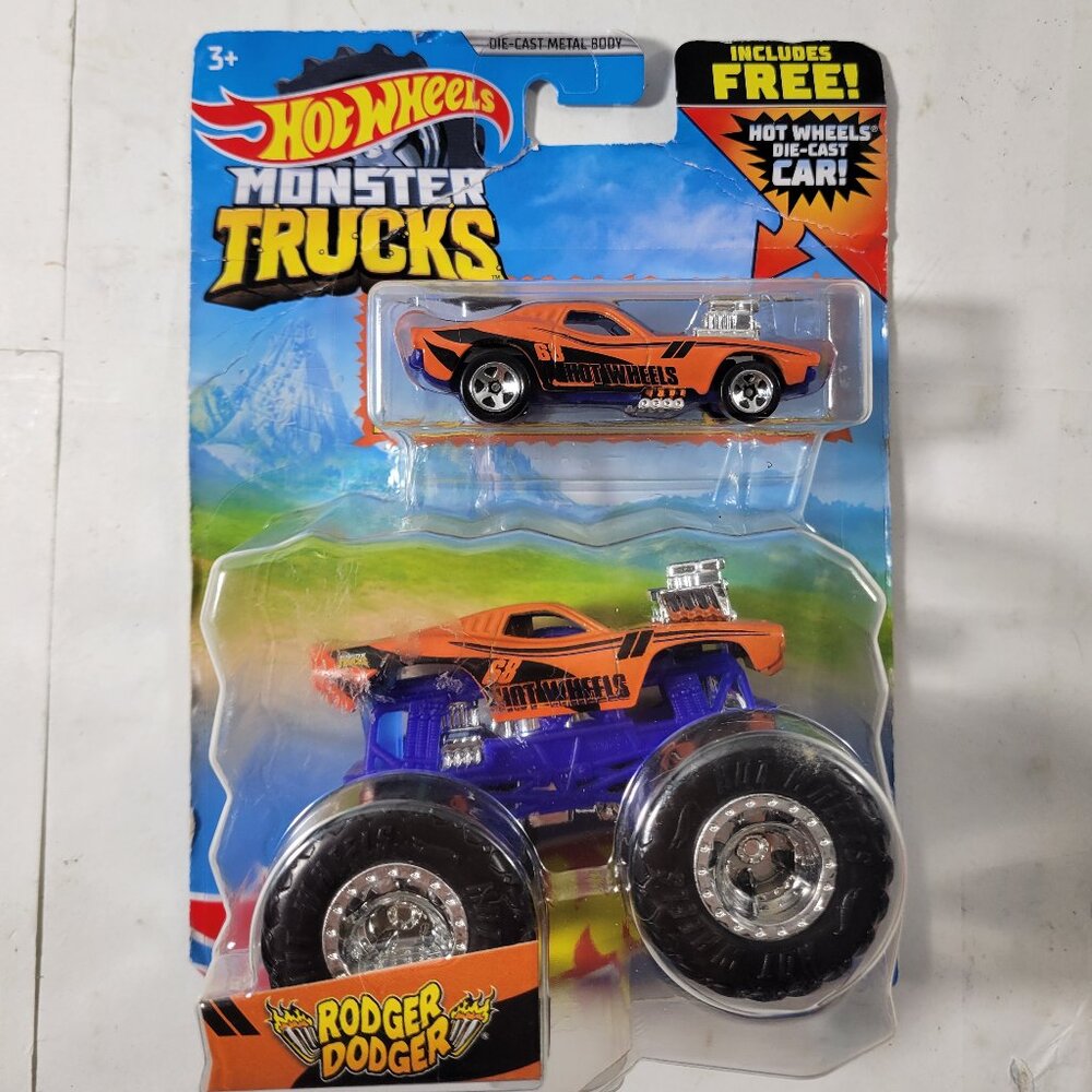 Hot Wheels Monster Trucks - Rodger Dodger and Rodger Dodger Car -- ITEM #1562